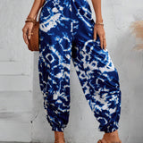 LUNE Pantalones Con Punos Elasticos Tie Dye Para Mujer