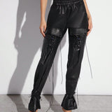 NEW  Haute Pantalones Y2k Con Cordones Y Cintura Elastica