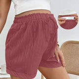 NEW  Shorts comodos casuales de color liso para maternidad