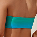 Swim Top de bikini de tubo con degradado de moda para mujer, ideal para playa y verano