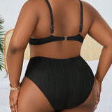 Swim Curve Conjunto de traje de bano separado para tallas grandes con soporte de aro y tela especial para realzar la figura