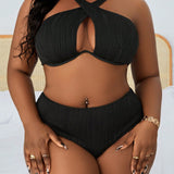 Swim Curve Conjunto de traje de bano separado para tallas grandes con soporte de aro y tela especial para realzar la figura