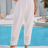 VCAY Pantalones cortos conicos de verano para mujeres con bordados y parches armonicos de verano para vacaciones
