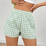 PETITE Shorts con estampado de cuadros y cintura elastica
