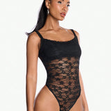 BAE Body de encaje negro transparente de Victoria Secret para el verano, traje de bano de mujer para el concierto del pais y 4 de julio