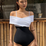 DAZY Mujeres sexy y elegantes traje de bano de una sola pieza para vacaciones en aguas termales
