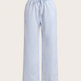 NEW  EZwear Pantalones anchos casuales de primavera/verano para mujer con rayas sueltas