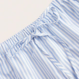 NEW  EZwear Pantalones anchos casuales de primavera/verano para mujer con rayas sueltas