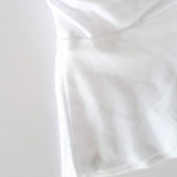 SXY Conjunto de dos piezas para mujer compuesto por top halter sin espalda de doblez asimetrico con cuello drapeado y falda mini fruncida de unicolor para el verano.