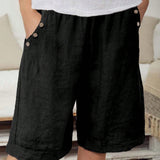 Pantalones cortos casuales unicolor y simples para mujer para uso diario en verano