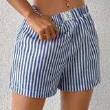 EZwear Shorts tejidos de mujer con rayas azules