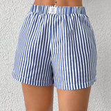 EZwear Shorts tejidos de mujer con rayas azules