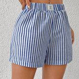 EZwear Shorts tejidos de mujer con rayas azules