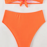 Swim Bottom de bikini solida de tela especial para mujeres de vacaciones, traje de bano de verano para la playa