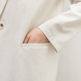 BIZwear Traje de chaqueta y falda para dama con blazer de manga larga de un solo boton y falda con dobladillo dividido