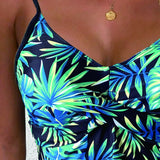 Swim Lushore Conjunto de tankini con estampado tropical al azar para la playa en verano