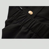 MOD Pantalones cortos casuales rectos de color negro para el verano