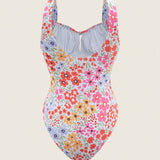 Swim Vcay Vestido de una sola pieza para mujer (estampado aleatorio)