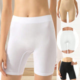3 piezas de Pantalones cortos deportivos de cintura alta sin costuras y control de abdomen para mujeres, tipo boxer para yoga en varios colores