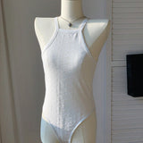 EZwear Body Halter de punto acanalado unicolor