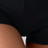 Swim Pantalones cortos de bikini de cordon de unicolor simple para mujer