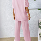 EZwear Conjunto diario simple, comodo y liso para mujer