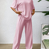 EZwear Conjunto diario simple, comodo y liso para mujer