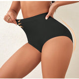 Panties triangulares moldeadoras transpirables de talle alto con levantamiento de gluteos en unicolor