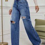 EZwear Jeans casuales rasgados y amplios lavados