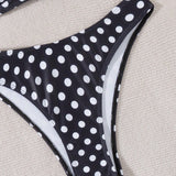 Swim Vcay Conjunto de bikini sexy para mujeres con estampado de lunares para vacaciones, con traje de bano separado