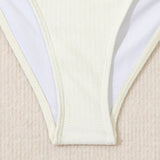 Swim Braguita de bikini plisada de unicolor para mujer con detalles fruncidos