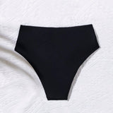 Bottom de bikini sexy para mujer con detalles de cruzado y bloqueo de color.