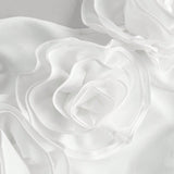 Prive Blusa recortada blanca moderna, elegante y linda de mujer con flor en capas en 3D, adecuada para bodas / compromisos, conciertos / festivales rave y ceremonias de graduacion en verano