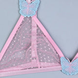 NEW Sujetador para mujeres con bordado de mariposa rosa, conjunto de lenceria sexy para mujeres con braguitas