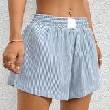 PETITE Short de rayas con cintura elastica, para uso diario en verano
