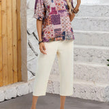 EMERY ROSE Conjunto de camisa y pantalon estampado para mujer, para el verano