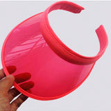 1 pieza de Sombrero de visera transparente de PVC de nuevo diseno con colores de dulces para hombres y mujeres, sombrero de a para playa, ciclismo y viajes durante el verano.