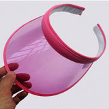 1 pieza de Sombrero de visera transparente de PVC de nuevo diseno con colores de dulces para hombres y mujeres, sombrero de a para playa, ciclismo y viajes durante el verano.