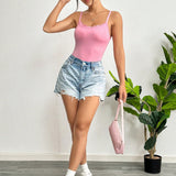 EZwear Body rosa con tirantes y encaje para el verano