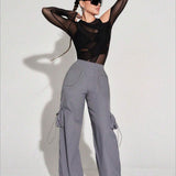 NEW  X SAMADHI  EZwear Pantalones Casuales Para Mujer Con Cordon Y Bolsillos