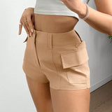 EZwear Shorts diarios simples de mujer de unicolor de estilo occidental estilo booty