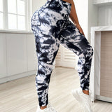 Leggins deportivos plus size con estampado Tie-Dye