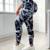 Leggins deportivos plus size con estampado Tie-Dye