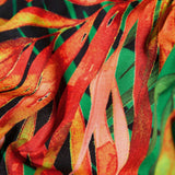 Slayr Conjunto de camisola ajustado para festival musical y vacaciones de mujeres con chalecos florales y pantalones cortos de graffiti tropical verde