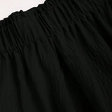 MOD Conjunto de dos piezas de top sin tirantes solido con cordones y shorts casuales con cordon en la cintura y ajustados