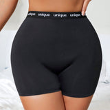 Ropa interior para mujer sin costuras, tejida y transpirable, pantalones cortos de seguridad para control abdominal y realce de gluteos con parche de letras, se vende por separado