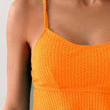 Swim Top de Tankini de textura solida y simple para mujeres, traje de bano de verano para la playa