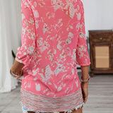 VCAY Camisa informal con estampado floral y cuello en V para el verano