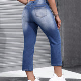 EZwear Jeans casuales lisos para mujer para uso diario