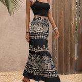 VCAY Set de 2 piezas de elegante falda maxi con hendidura alta para mujer de vacaciones